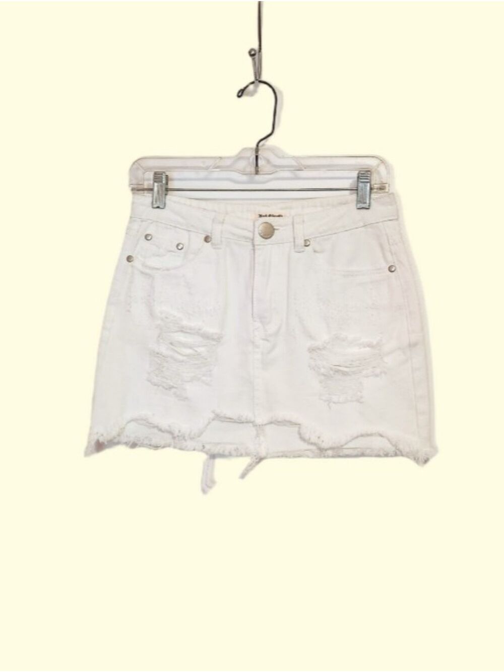 Rock Etiquette LA White Denim Mini Skirt X-Small